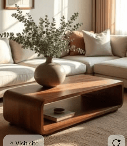 Rounded Rectangular Storage Coffee Table