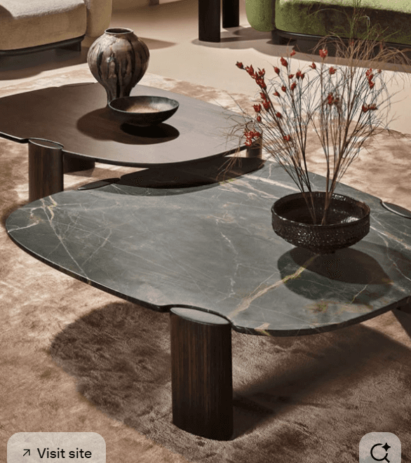 Mixed-Material Nesting Table Set