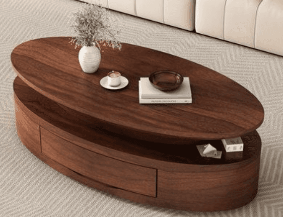 Oval Storage Coffee Table