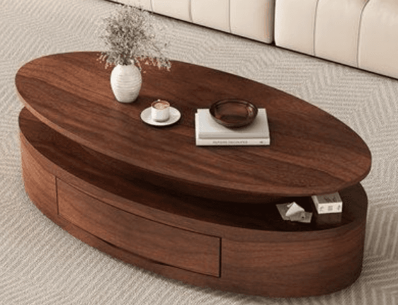 Oval Storage Coffee Table