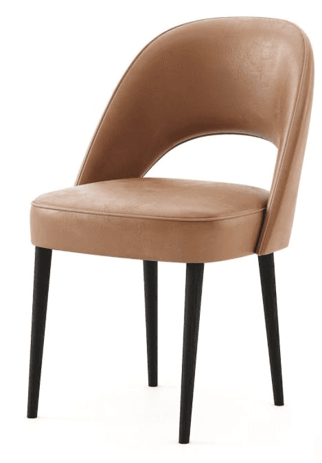 Tan Curved-Back Dining Chair