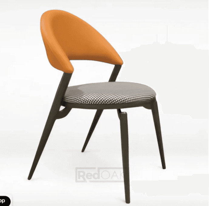 Orange Curved-Shell Dining Chair