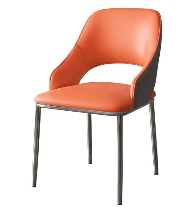 Orange Padded Dining Chair