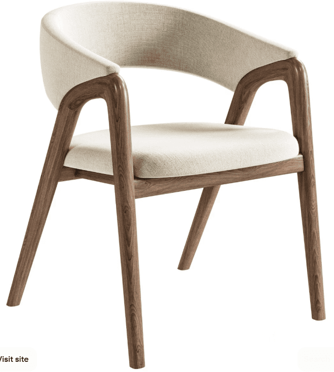 Cream Open-Arm Dining Chair