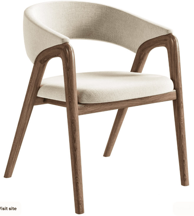 Cream Open-Arm Dining Chair