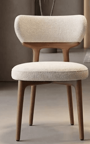 Cream Rounded-Back Dining Chair