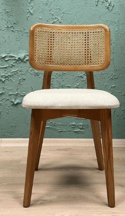 Rectangular Cane-Back Dining Chair