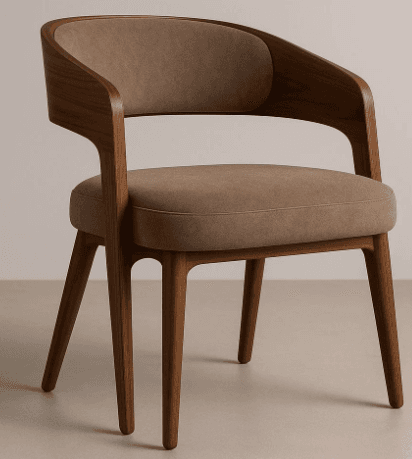 Brown Upholstered Armchair