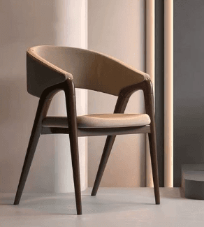 Grey-Brown Curved-Back Chair
