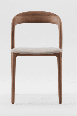 Minimal Rounded-Back Wooden Chair