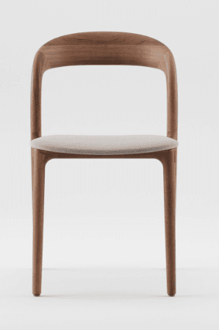 Minimal Rounded-Back Wooden Chair
