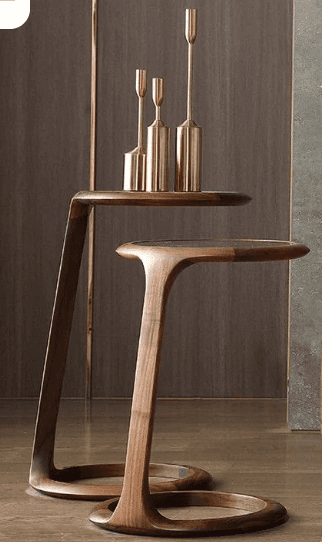 Sculptural Wood C-Table