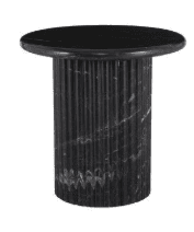 Black Fluted Drum Table