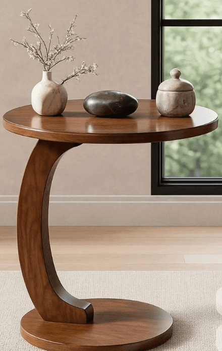 Round Wood Pedestal Table