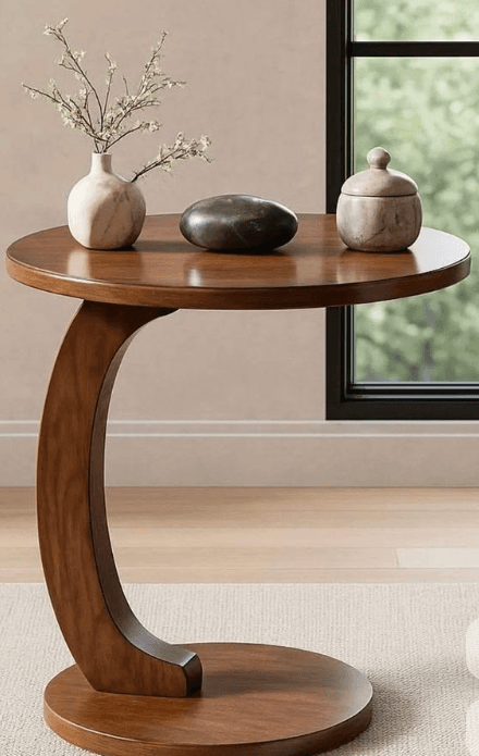 Round Wood Pedestal Table
