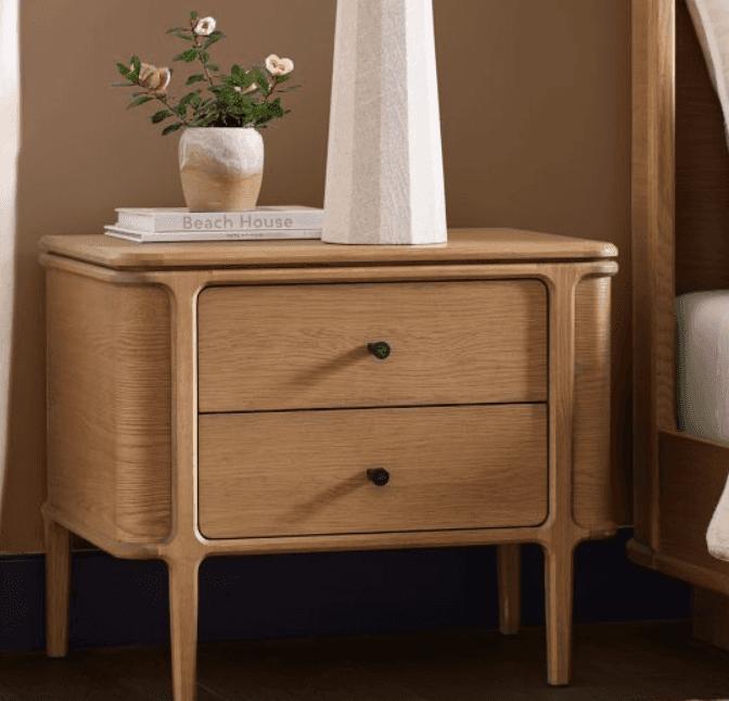 Rounded Two-Drawer Nightstand