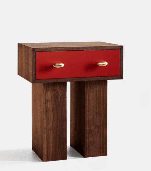 Red-Front Accent Nightstand