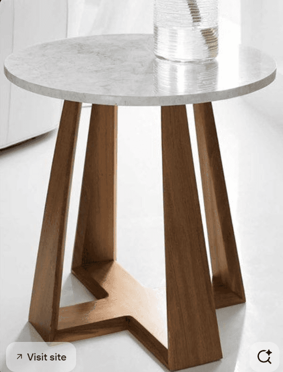 Round Glass-Top Tripod Table