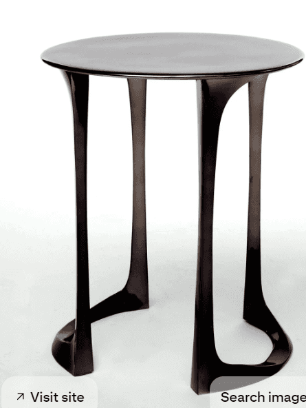 Black Sculptural Round Side Table