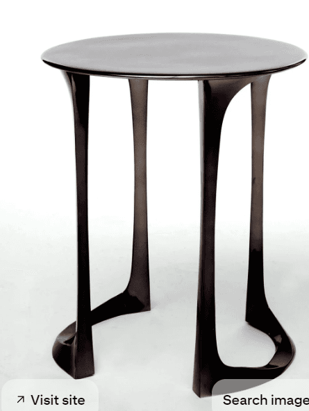 Black Sculptural Round Side Table