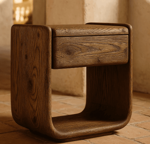 Sculptural U-Shaped Nightstand