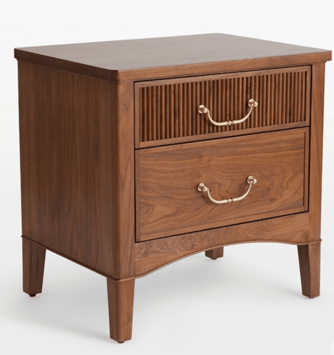Classic Two-Drawer Walnut Nightstand