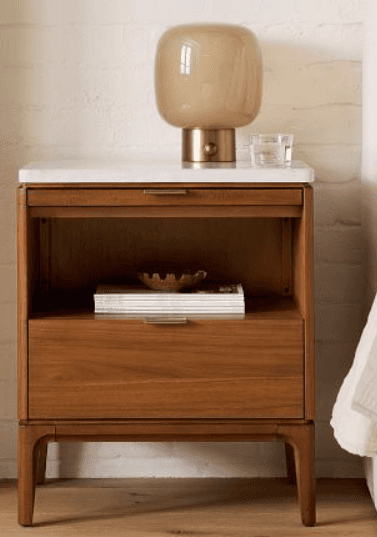 Mid-Century Open-Cubby Nightstand