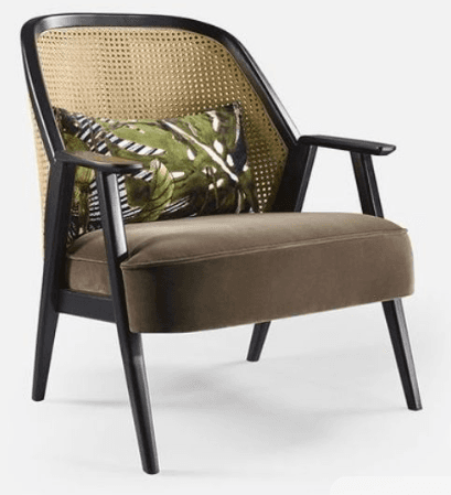 Cane-Back Accent Chair