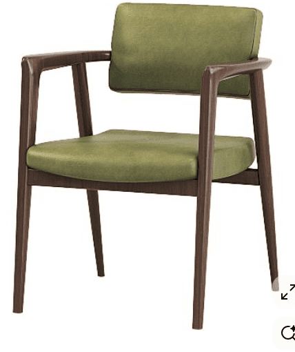 Green Cushion Wooden Armchair
