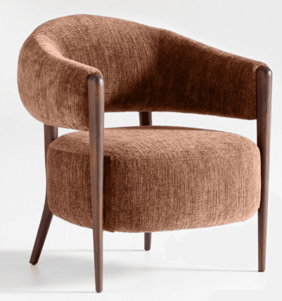 Rust Boucle Accent Chair
