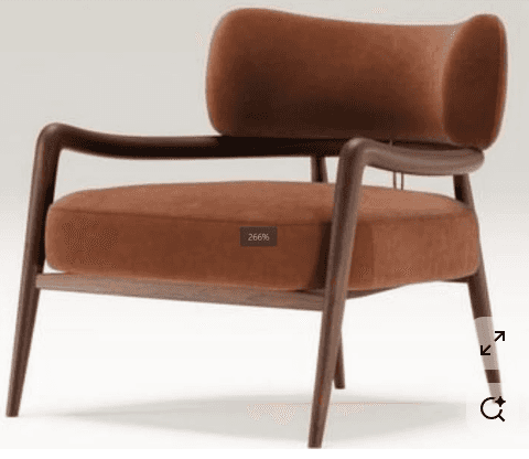 Rust Pillow-Back Lounge Chair