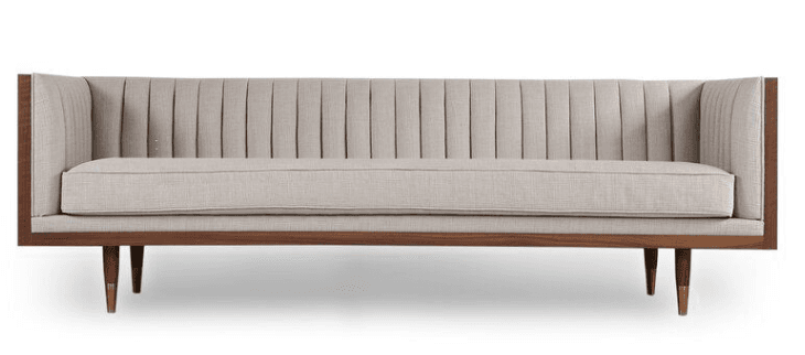 Channel-Tufted Wooden-Frame Sofa