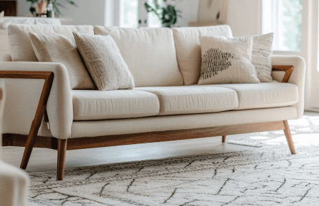 Wood-Frame Cushion Sofa