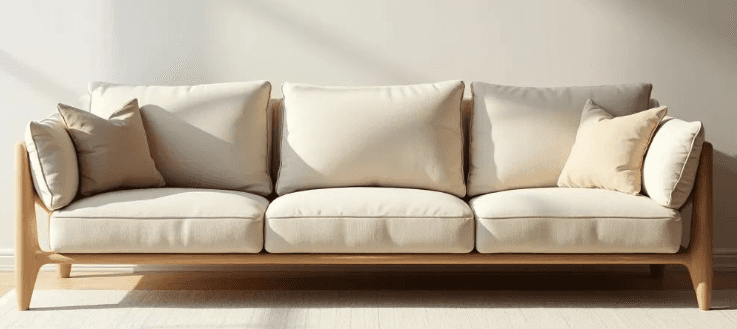 Light Wood Platform Sofa