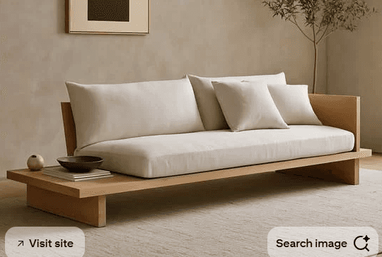 Low Wooden Platform Sofa