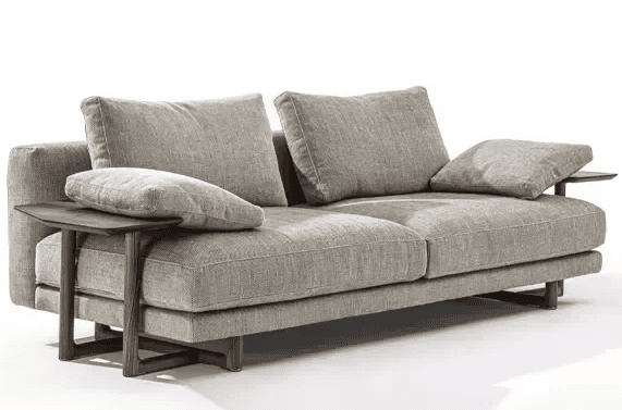 Modular Grey Sofa With Side Shelf