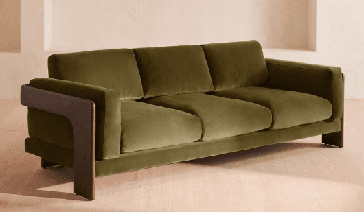 Olive Block-Arm Sofa