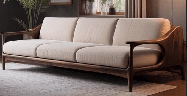 Walnut Open-Arm Sofa