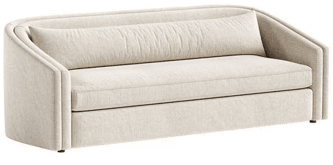 Textured White Rounded Sofa